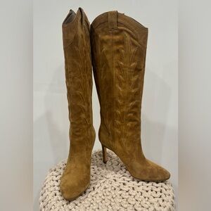 Nine West Brown Suede Heeled Boots